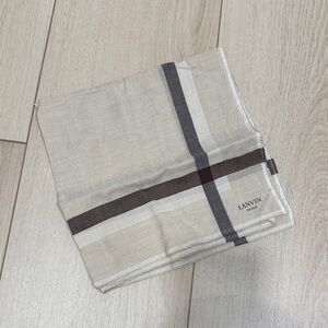 Lanvin Cream and Brown Striped Handkerchief